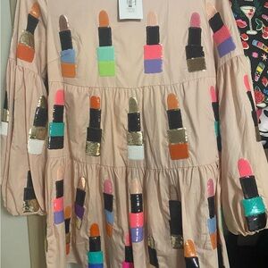 QUEEN OF SPARKLES Pink and Orange Tiered Ruffled Sundress